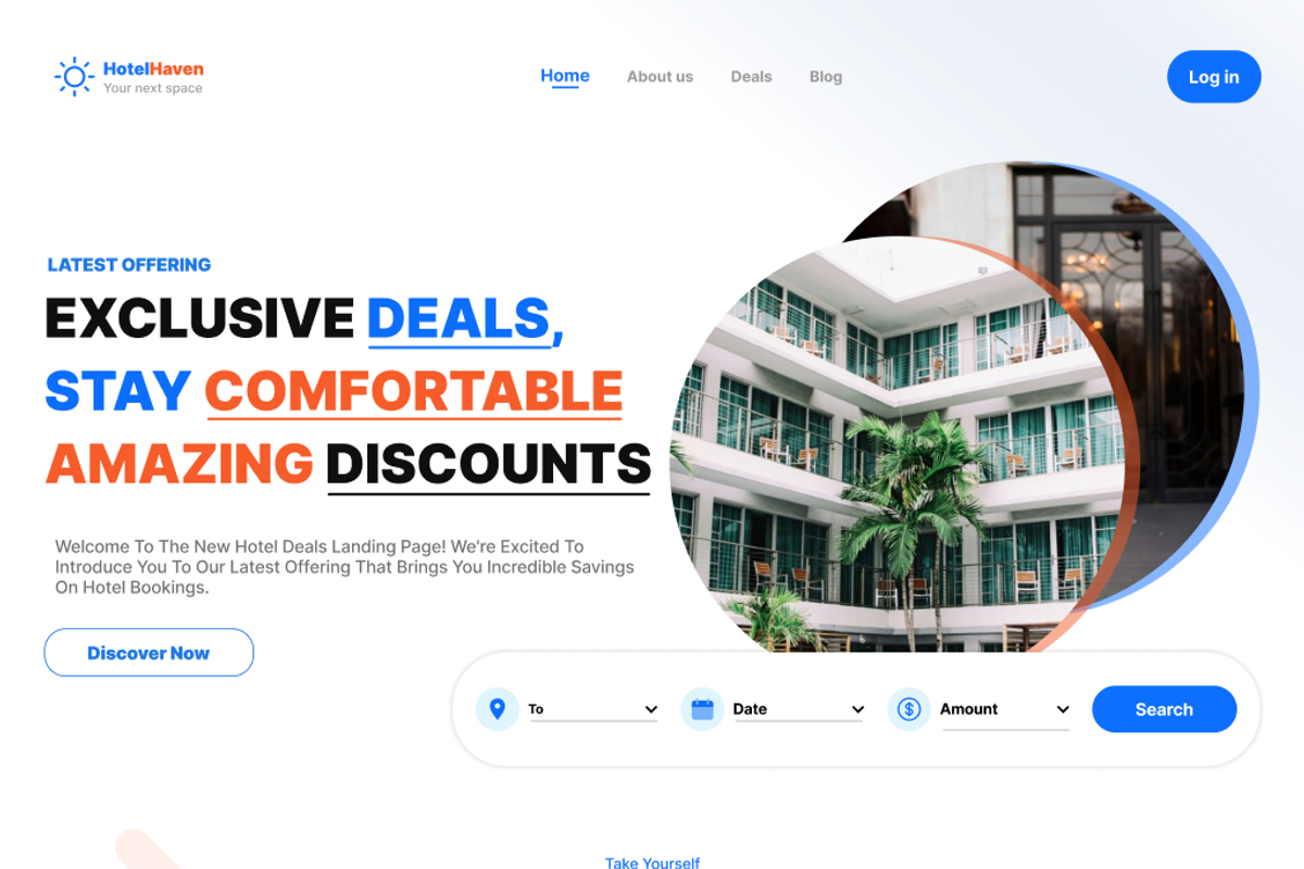 Hotel Haven Deals website UI Design, an UI Kit Template by UI Pixel (Photo 2 of 3)
