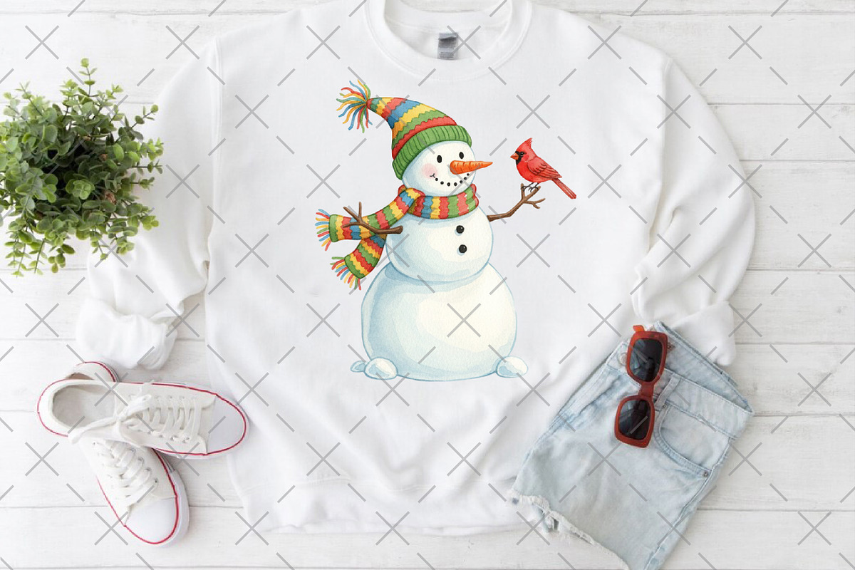 Christmas Cute Funny Snowman PNG, an Illustration by Craft Nest (Photo 4 of 6)