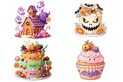 Cute  Halloween Sweets Clipart, an Object Graphic by Pixxel_Studio (Thumbnail 1 of 6)