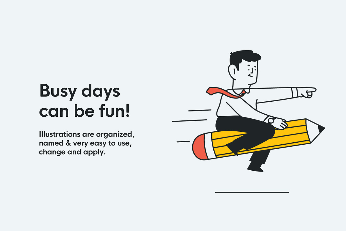 Business Sam - illustration pack, a Person Illustration by Ivan Mesaros (Photo 3 of 5)