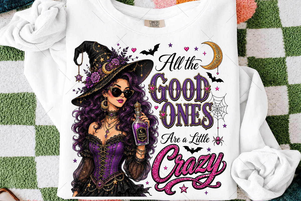 Glam Witch Halloween Sublimation PNG, a Seasonal Illustration by OK Design (Photo 1 of 5)