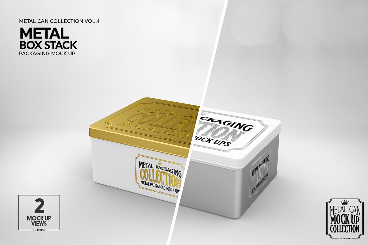 Metal Box Stack Packaging Mockup, a Cups & Container Mockup by INCDesign (Photo 6 of 8)