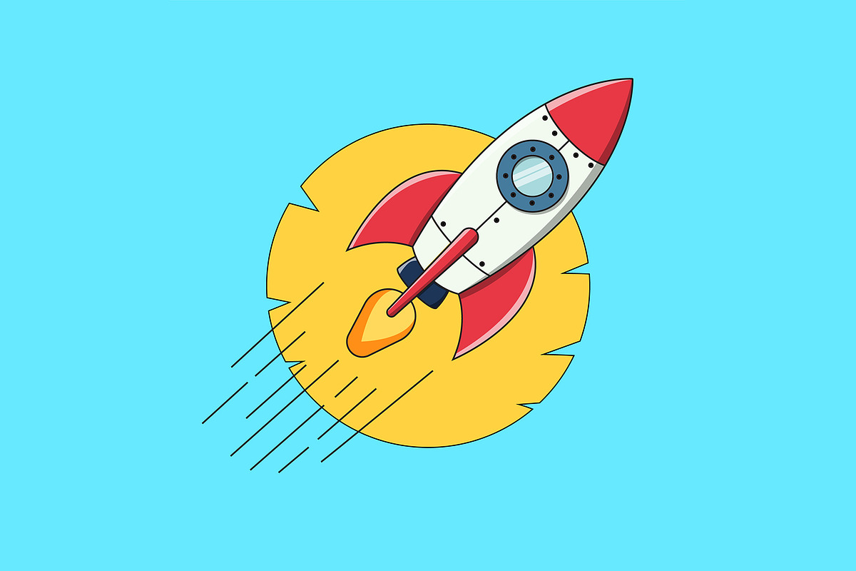 Simple Rocket, an Outline Icon by Uranographic