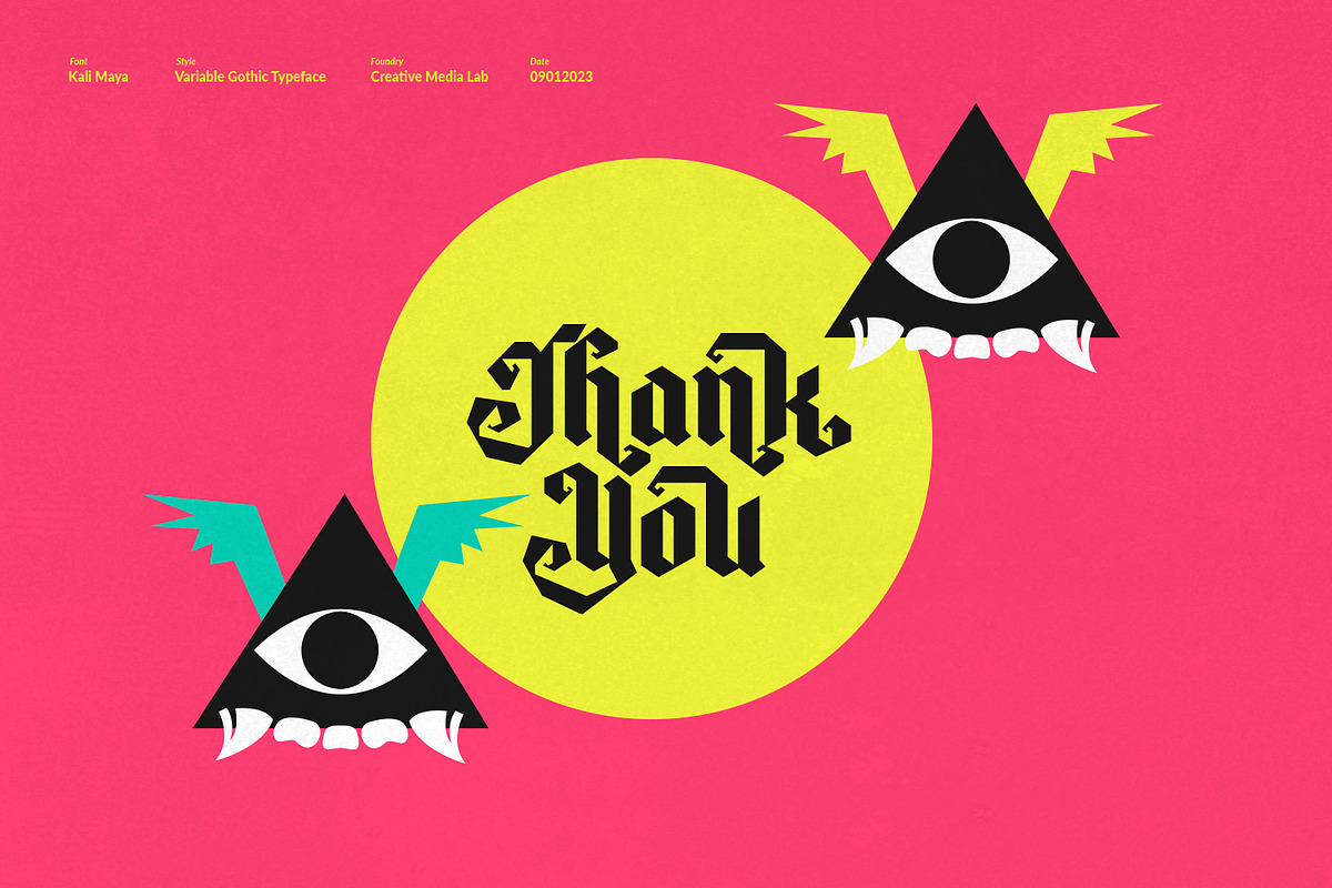 Kali Maya | Variable Gothic Typeface, a Blackletter Font by creativemedialab (Photo 12 of 12)