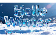 Hello Winter ice text design, a Wallpaper Graphic by Elen_Art (Thumbnail 1 of 3)