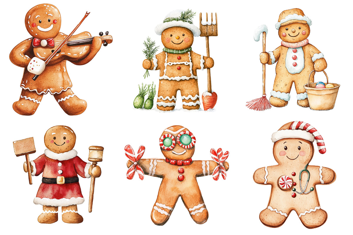 Christmas Gingerbread Jobs Clipart, an Icon by Daily.Designs (Photo 5 of 5)