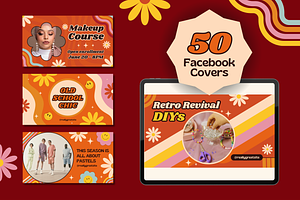 570 Retro Templates Canva Editable