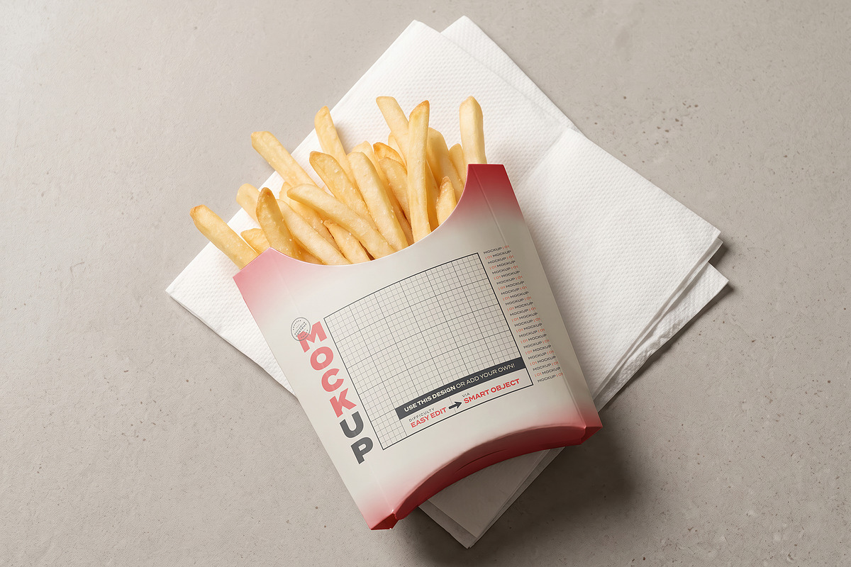 French Fries Potatoes Mockups, a Packaging Mockup by Luuqas Design (Photo 2 of 2)