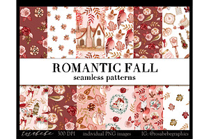 Romantic Fall Seamless Patterns