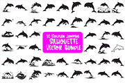 Dolphin Jumping Silhouette Vector, an Illustration by Designs_River (Thumbnail 1 of 51)