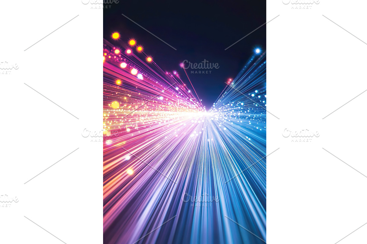 Colorful light beams creating a, an Illustration by Lermont51