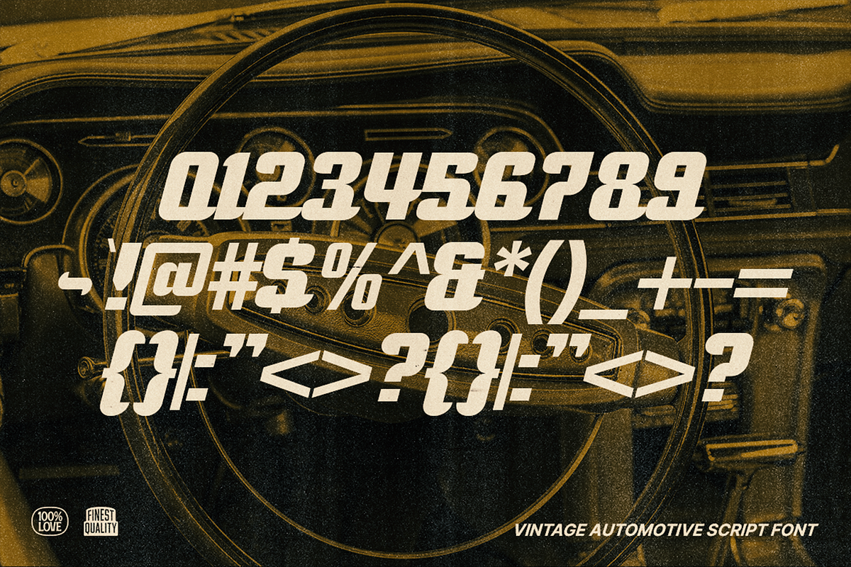 Hundell - Vintage Automotive Fonts, a Script Font by Konstantine Studio (Photo 3 of 3)
