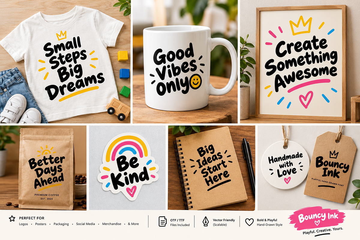 Bouncy Ink - Playful Hand-Drawn Font, a Handwritten Font by brandingpro (Photo 4 of 4)
