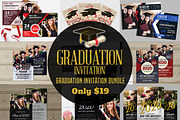 Graduation Invitation Bundle, an Invitation Template by AfzaalGraphics (Thumbnail 1 of 19)