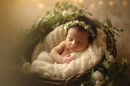A photograph showing the innocence and purity of a newborn baby, a Person Photo by designvectx