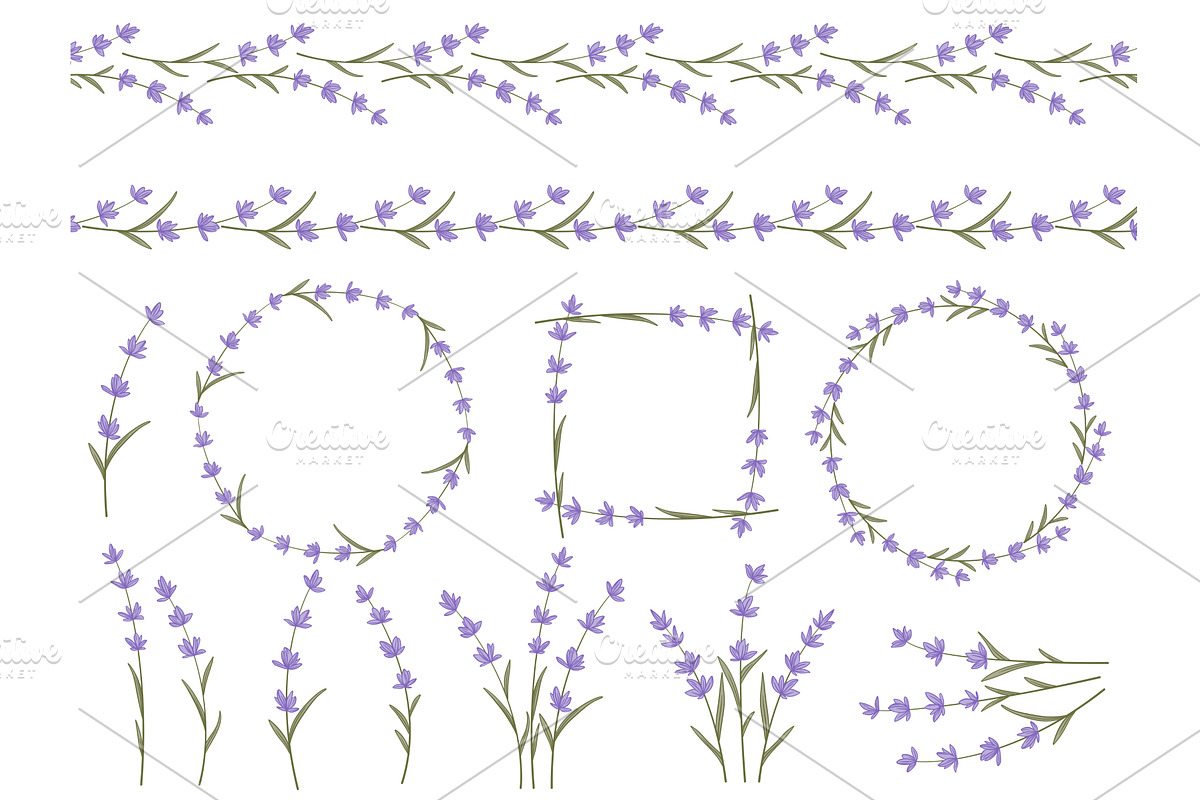 Lavender collection includes flowers, an Object Illustration by Tati_Kli