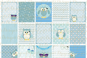 Winter Owls Printable Planner Boxes