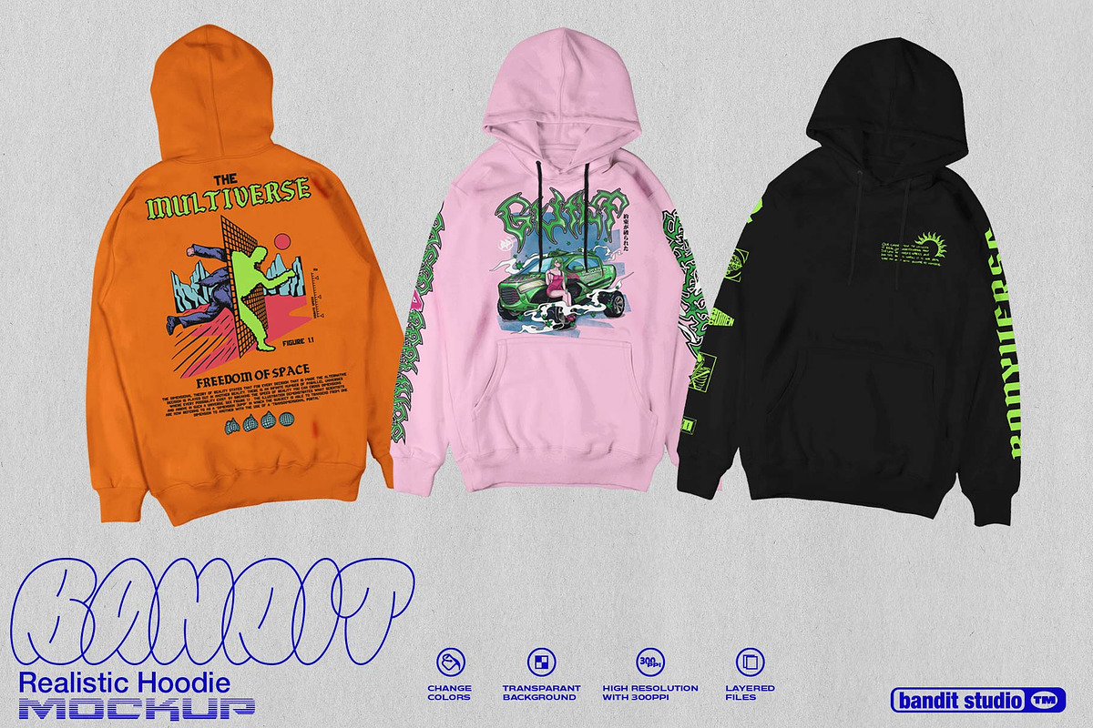 REALISTIC PULLOVER HOODIE, a Hoody Mockup by Easybandits (Photo 2 of 4)