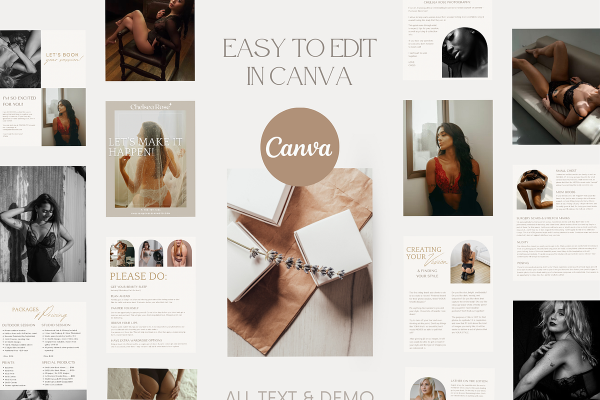 BOHO Boudoir Photography Guide Canva, a Magazine Template by Signature Edits (Photo 8 of 12)