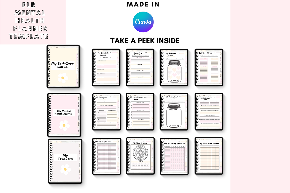 Canva Mental Health Planner, a Stationery Template by DigitalbossCreations (Photo 5 of 7)