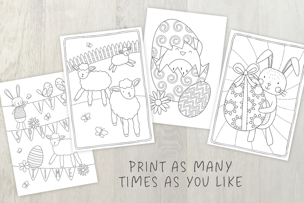 Easter Colouring Pages, an Illustration by Doodle Dibs (Photo 4 of 4)