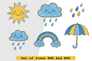 Set of weather and nature icons, an Icon by one-touch