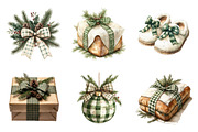 Watercolor Green Plaid Christmas P, a Work Illustration by SinaCreation (Thumbnail 3 of 6)