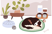 Cute dog sleeping on the floor, an Animal Illustration by Good Studio (Thumbnail 1 of 3)
