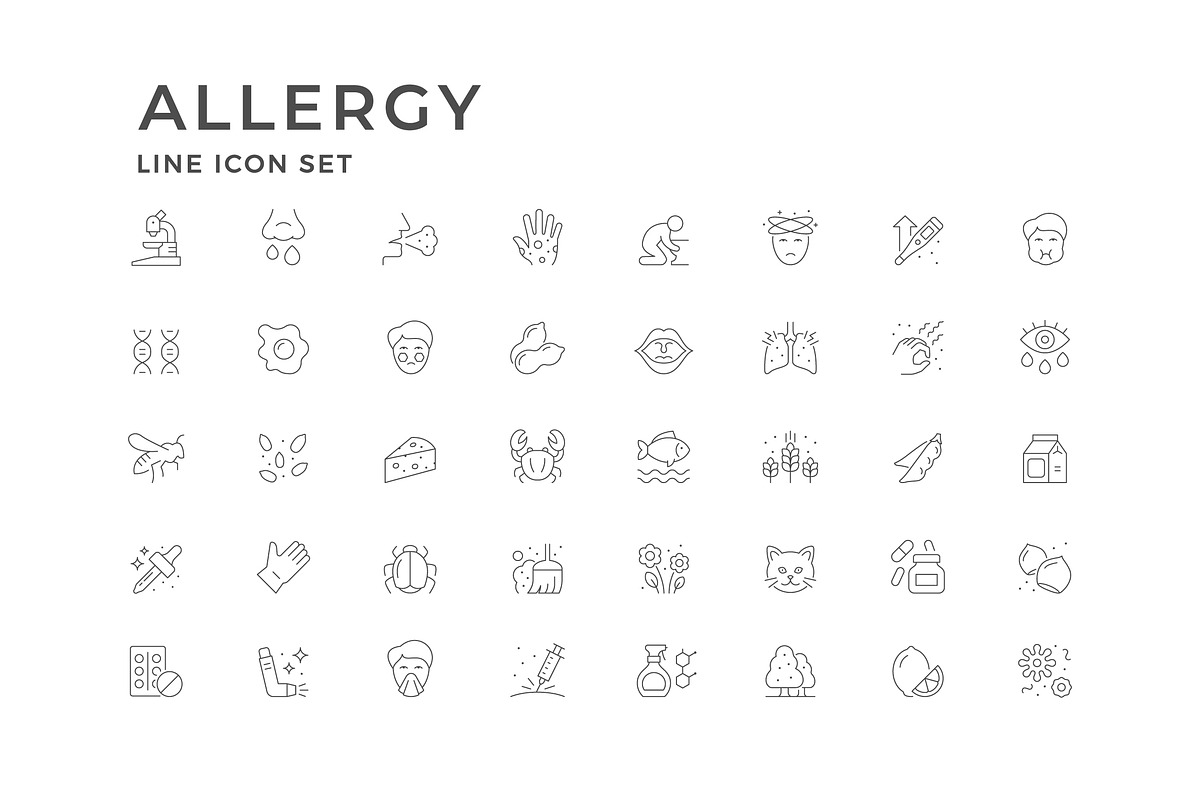 Set line icons of allergy, an Icon by motorama (Photo 2 of 2)