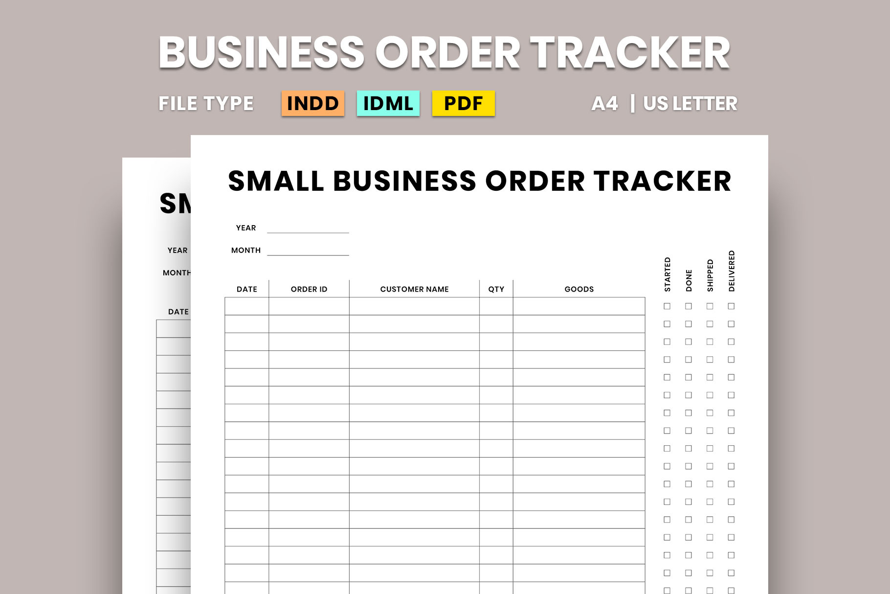 Small Business Order Tracker, a Stationery Template by Amit Debnath