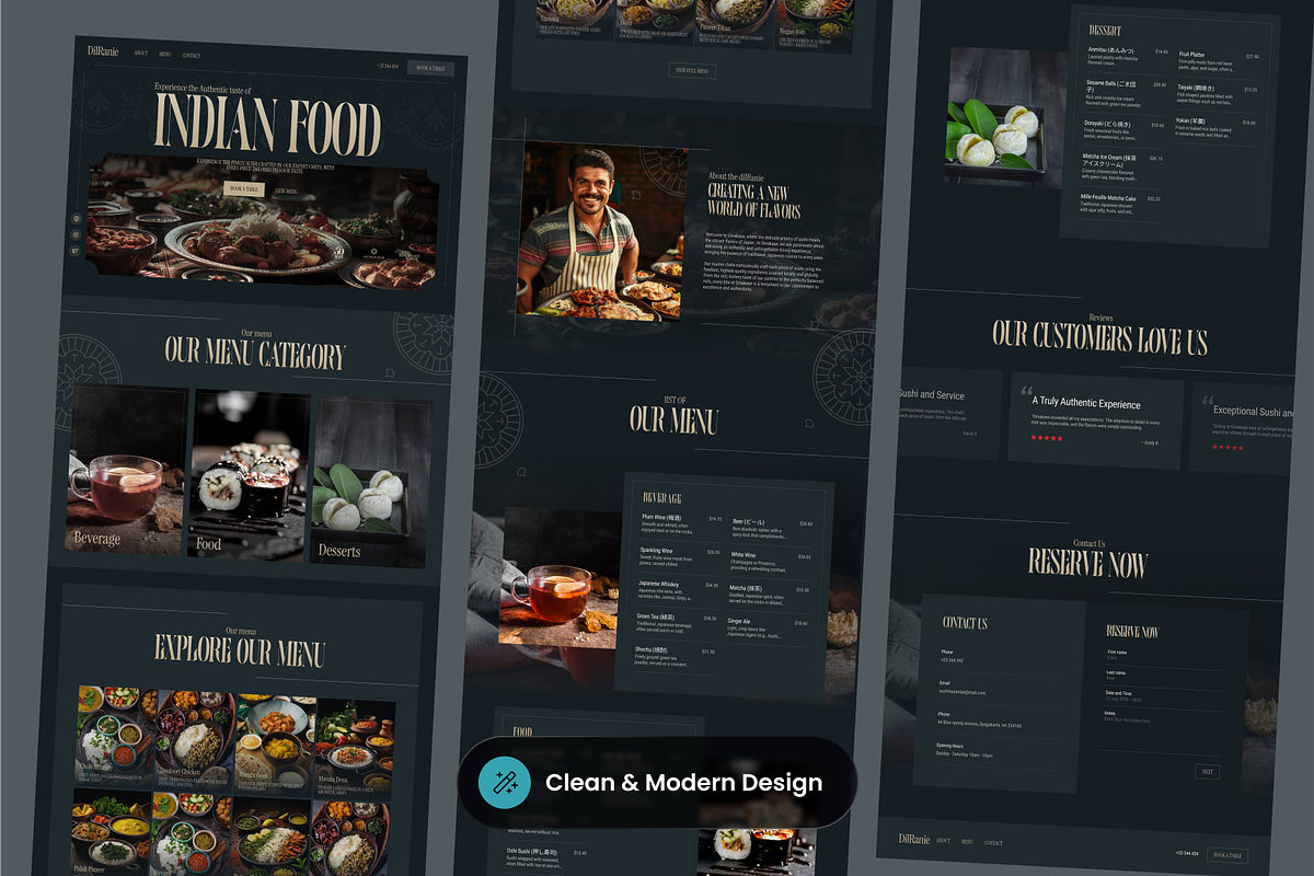 Indian Restaurant Landing Page, a Landing Page Template by SLAB! Design (Photo 3 of 3)