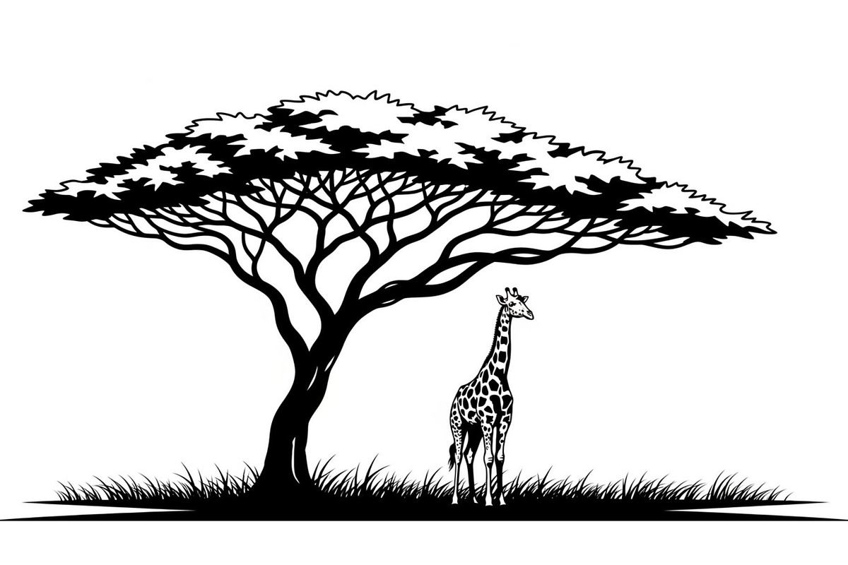 Giraffe Safari Silhouette Vector Bun, an Illustration by Designer_Momina (Photo 50 of 51)
