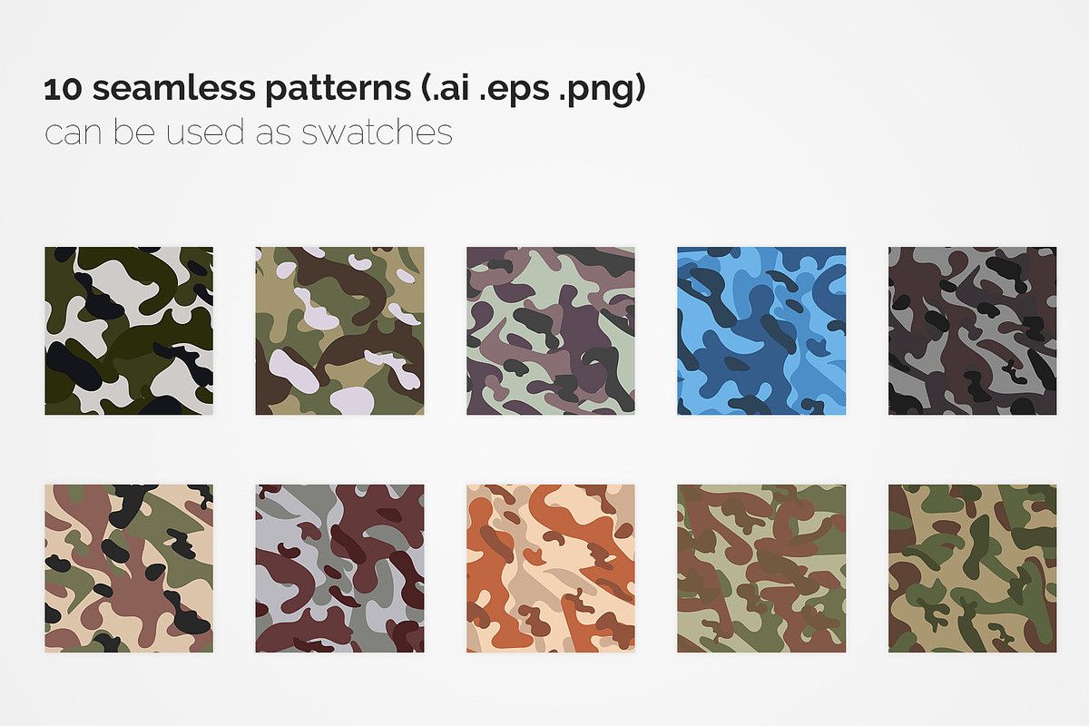 France Camouflage Seamless Patterns, a Pattern Graphic by 3Y_Design (Photo 2 of 6)