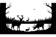 Wildlife Forest Silhouette Vector Bu, an Illustration by Designs_River (Thumbnail 47 of 51)