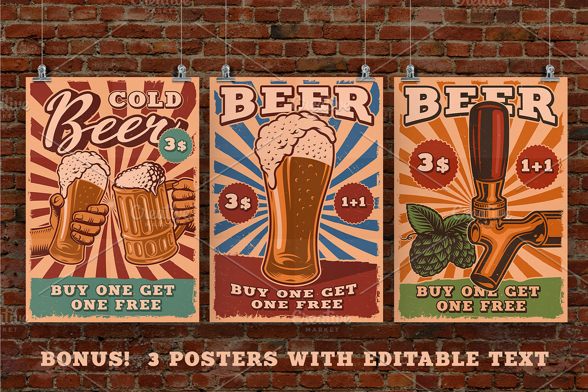 Vintage Beer Emblems Bundle, an Illustration by Harry Kasyanov (Photo 4 of 9)
