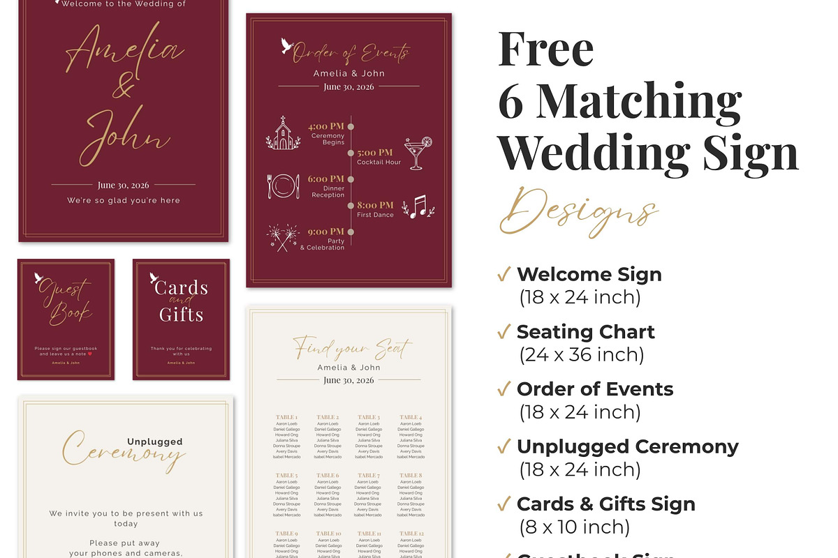 Burgundy Old Money Wedding Website, a Landing Page Template by Everyday Perfection (Photo 7 of 10)