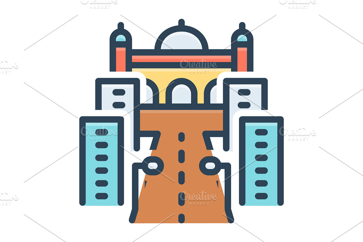 Avenue flatiron color icon, a Duotone Icon by Creative priyanka