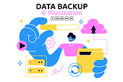 6 Data Backup Vector Illustration, a Technology Illustration by denayunebgt (Thumbnail 1 of 3)