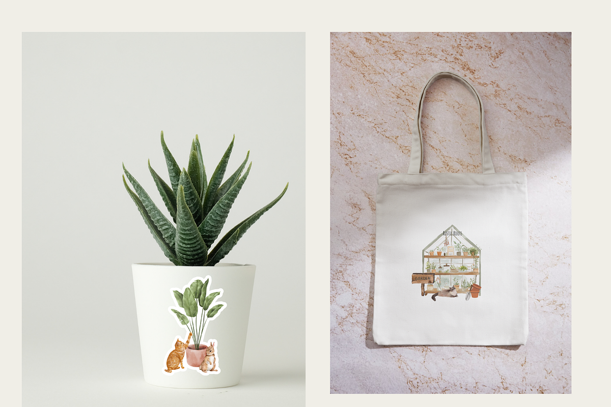 Cozy Plant Lovers Clip Art-Stickers, a Decorative Illustration by Little Wren Illustrates (Photo 6 of 6)