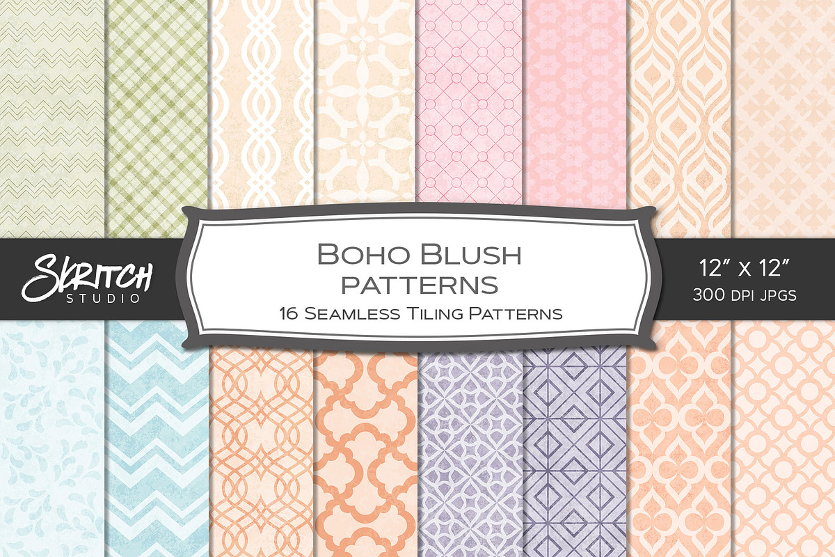 Boho Blush Patterns, a Pattern Graphic by Skritch Studio (Photo 2 of 5)