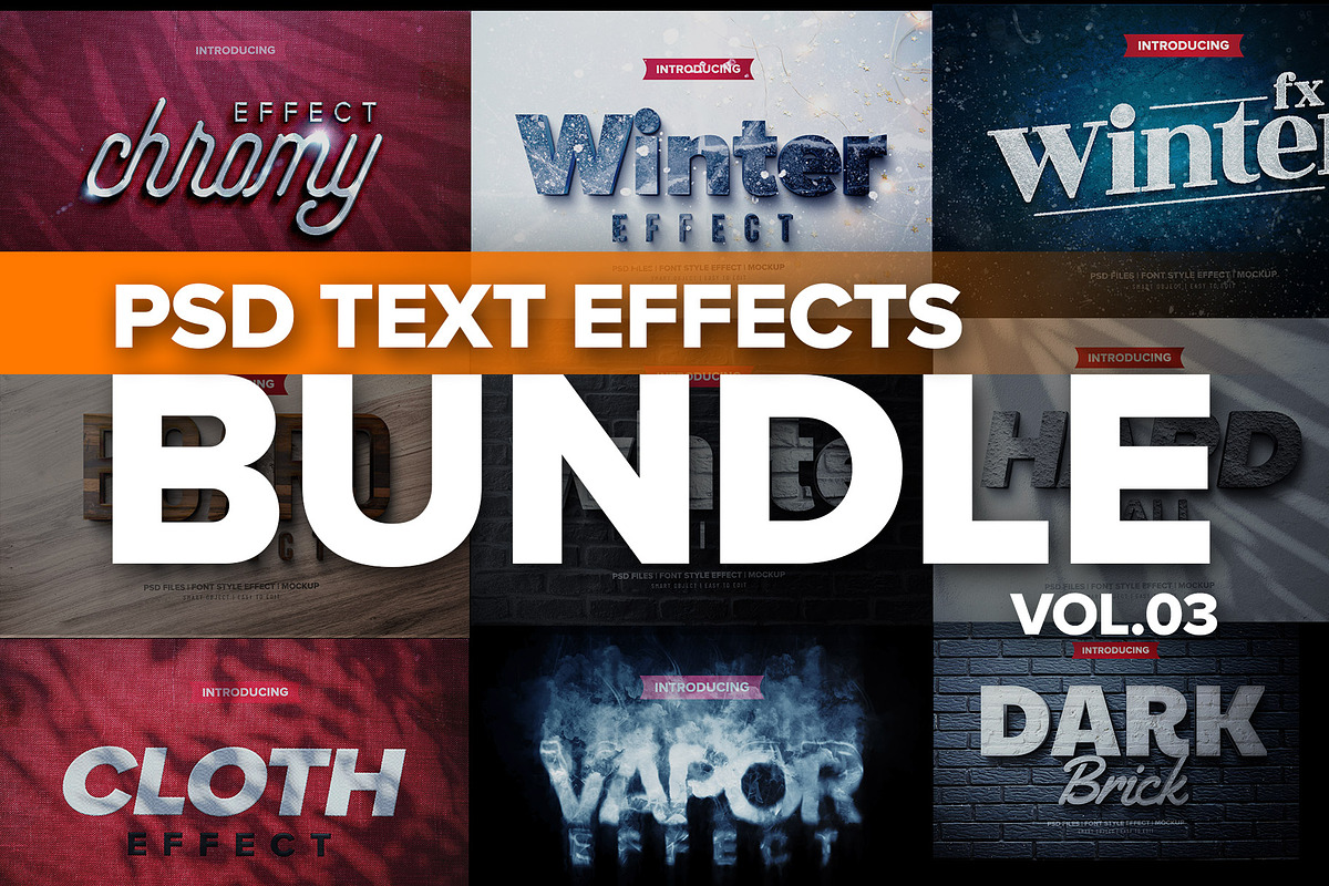 Photoshop 3D text effects BUNDLE 3, a Layer Style Add-On by Creata Creativa