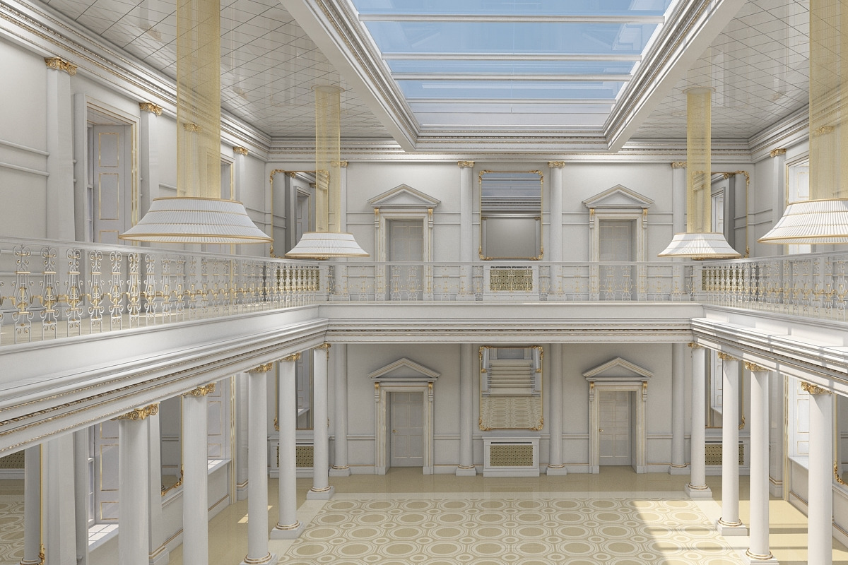 3Dmodel Grand Hall Lobby Staircase 2, an Architecture 3D Model by Giimann (Photo 6 of 16)