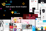 Multi-Prupose Sketch Template UI Kit, an UI Kit Template by App for Mobile & Website (Thumbnail 1 of 21)