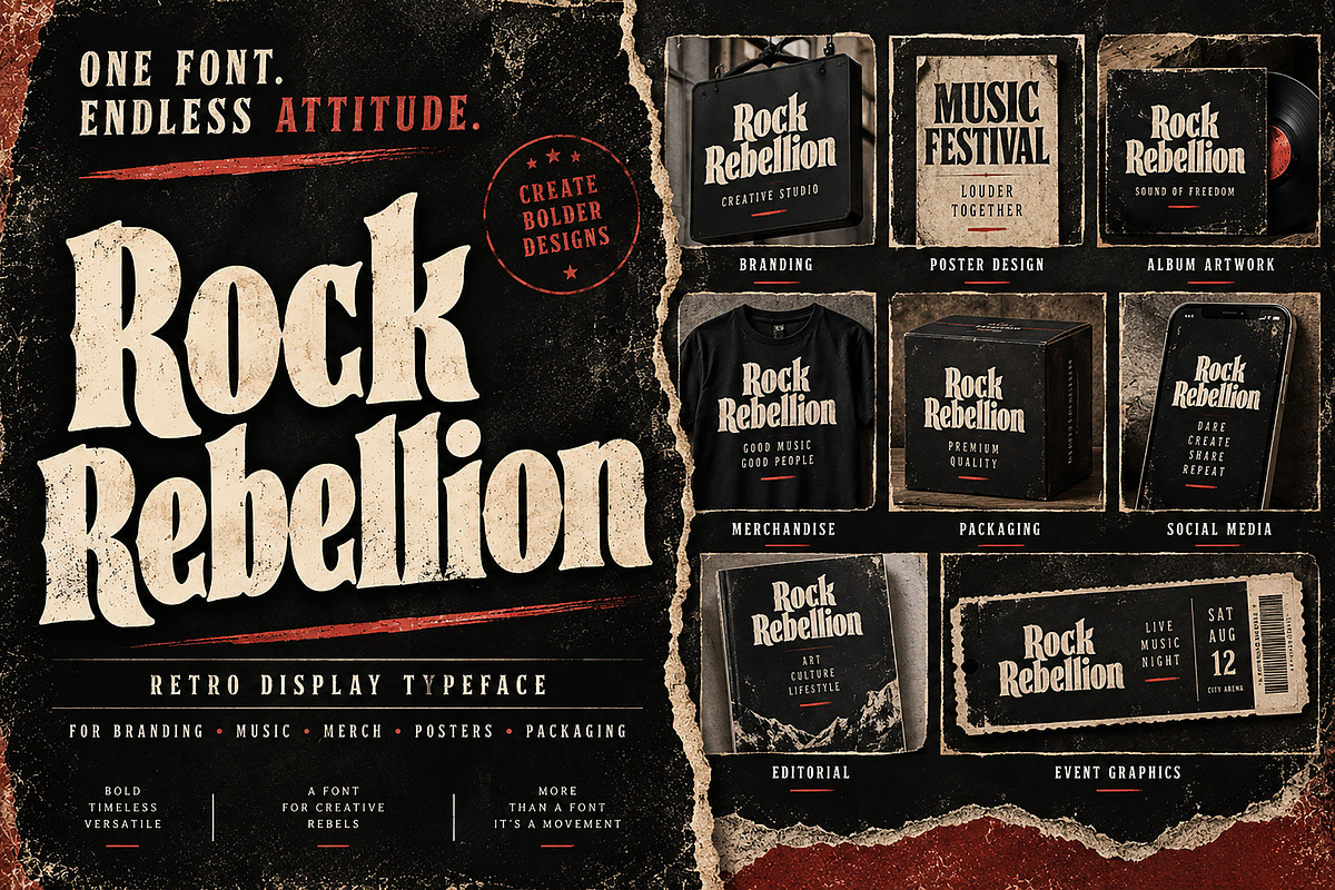 Rock Rebellion, a Serif Font by Wow Magic (Photo 2 of 5)