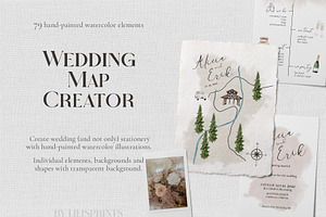 Watercolor Wedding Map Creator