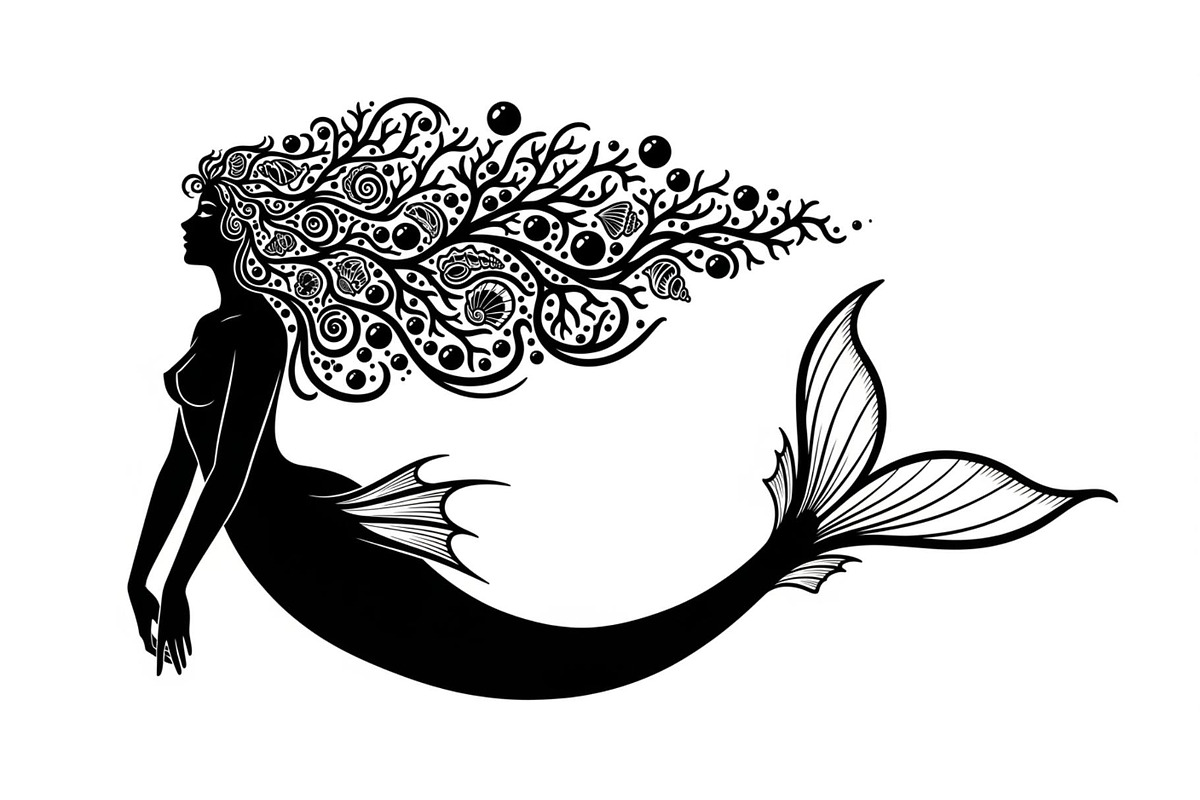 Fantasy Flowing Hair Mermaid Bundle, an Illustration by jahid234 (Photo 31 of 31)
