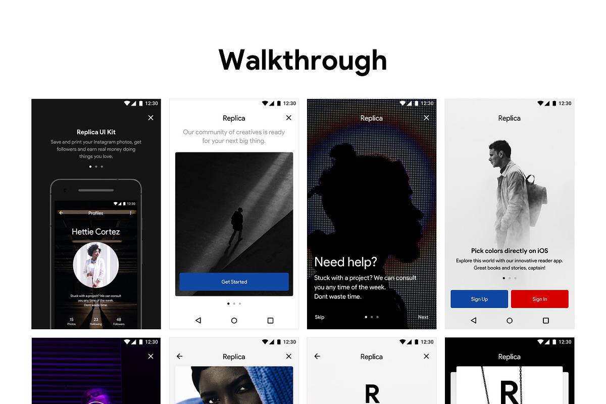 Replica Android UI Kit, an UI Kit Template by Craftwork (Photo 5 of 13)