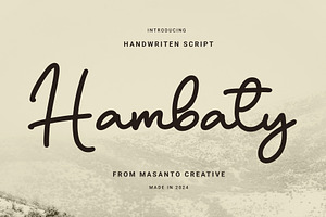 Hambaty – Script Font, a Script Font by kangfont Studio