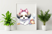Dog Watercolor сlipart. Cute Puppies, an Illustration by SVGArt (Thumbnail 7 of 7)