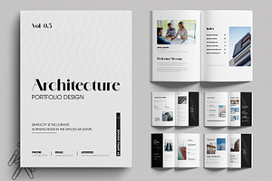 Modernist Architectural Portfolio, a Brochure Template by MightyDesign